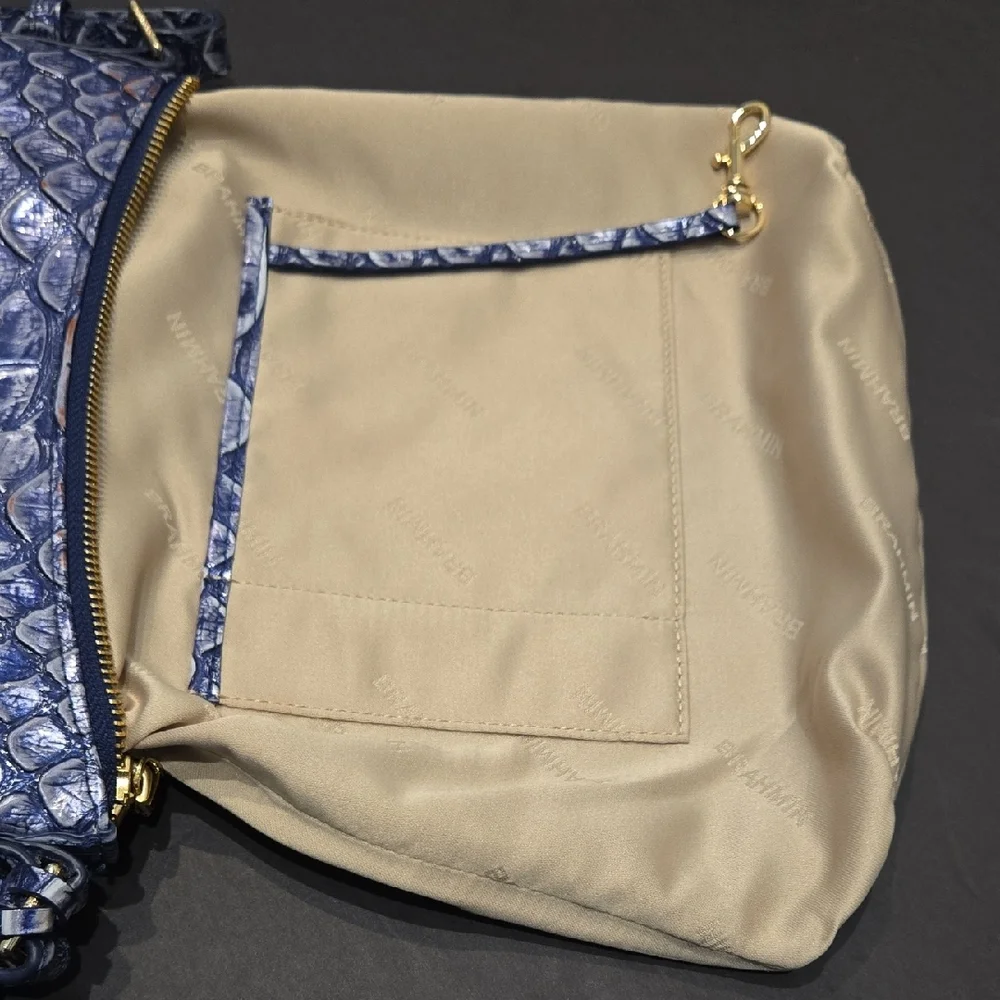 Brahmin Navy Embossed Shoulder Bag - Picture 10 of 10